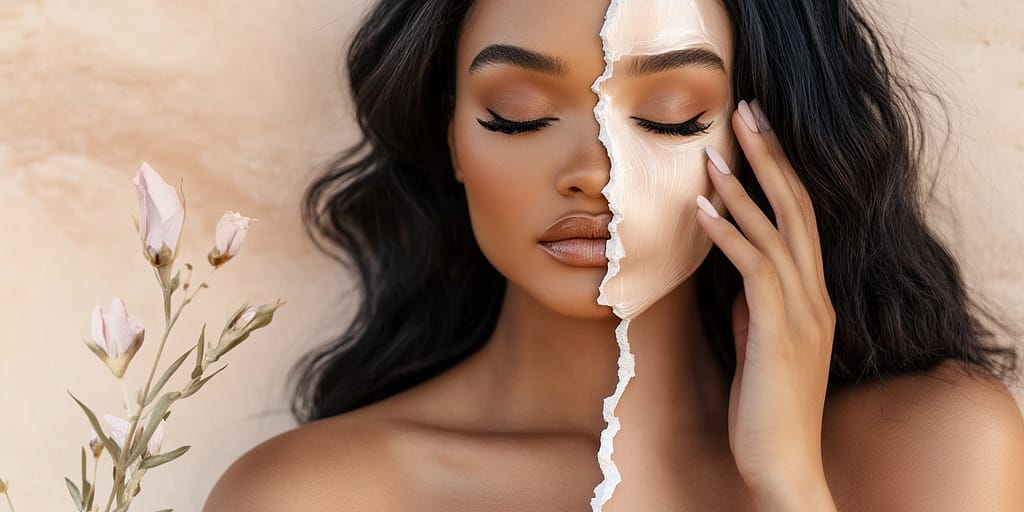 A woman with long hair holds a white flower, symbolizing the journey of letting go.